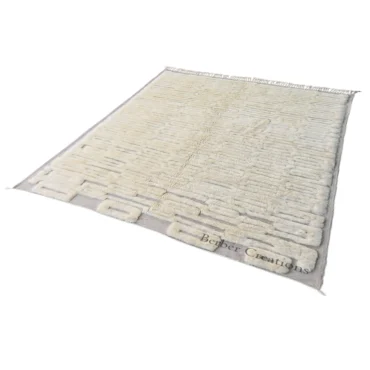 Handwoven Natural Textured Berber Beni Wool Rug