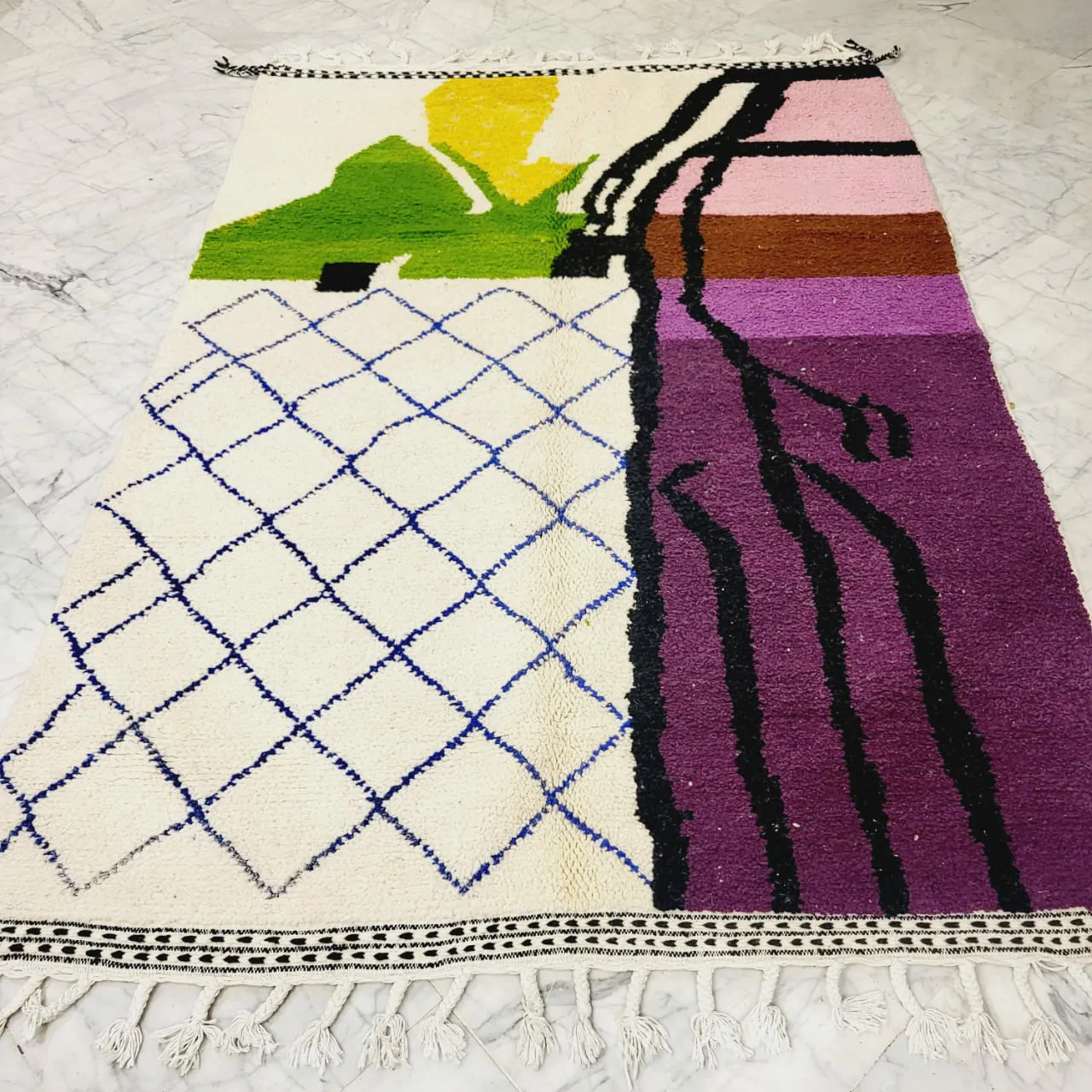 Shag Moroccan Abstract Berber Rug Boho Style 6’x8′