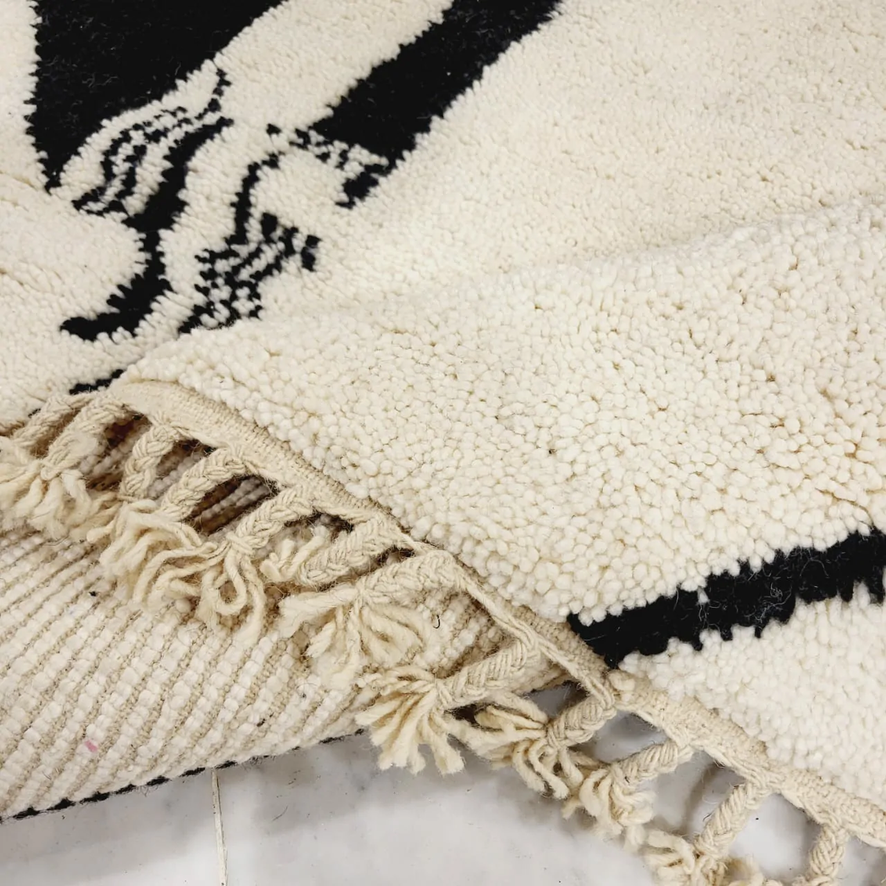 Shag Handmade Beni Ourain Rug 8'x12' - Abstract Pattern - Image 10