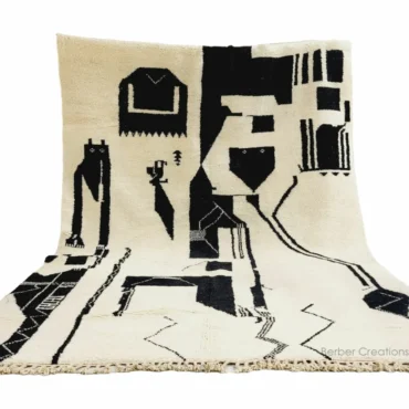 Shag Handmade Beni Ourain Rug 8’x12′ – Abstract Pattern