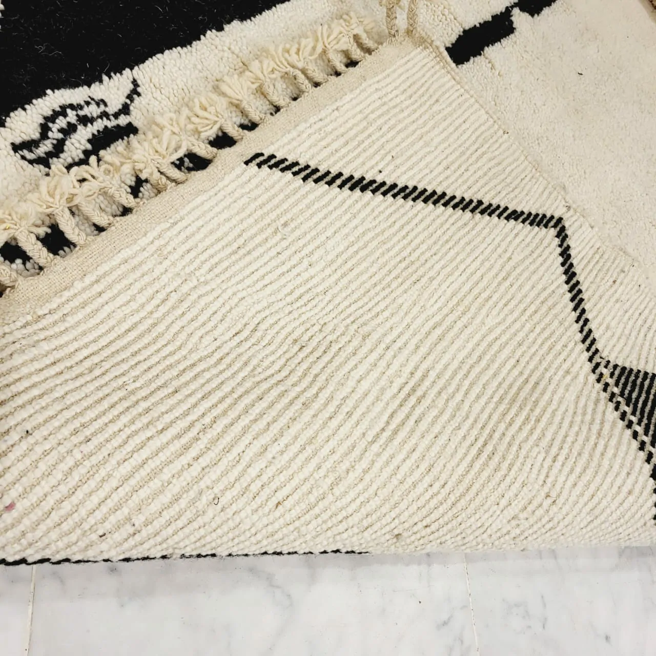 Shag Handmade Beni Ourain Rug 8'x12' - Abstract Pattern - Image 6