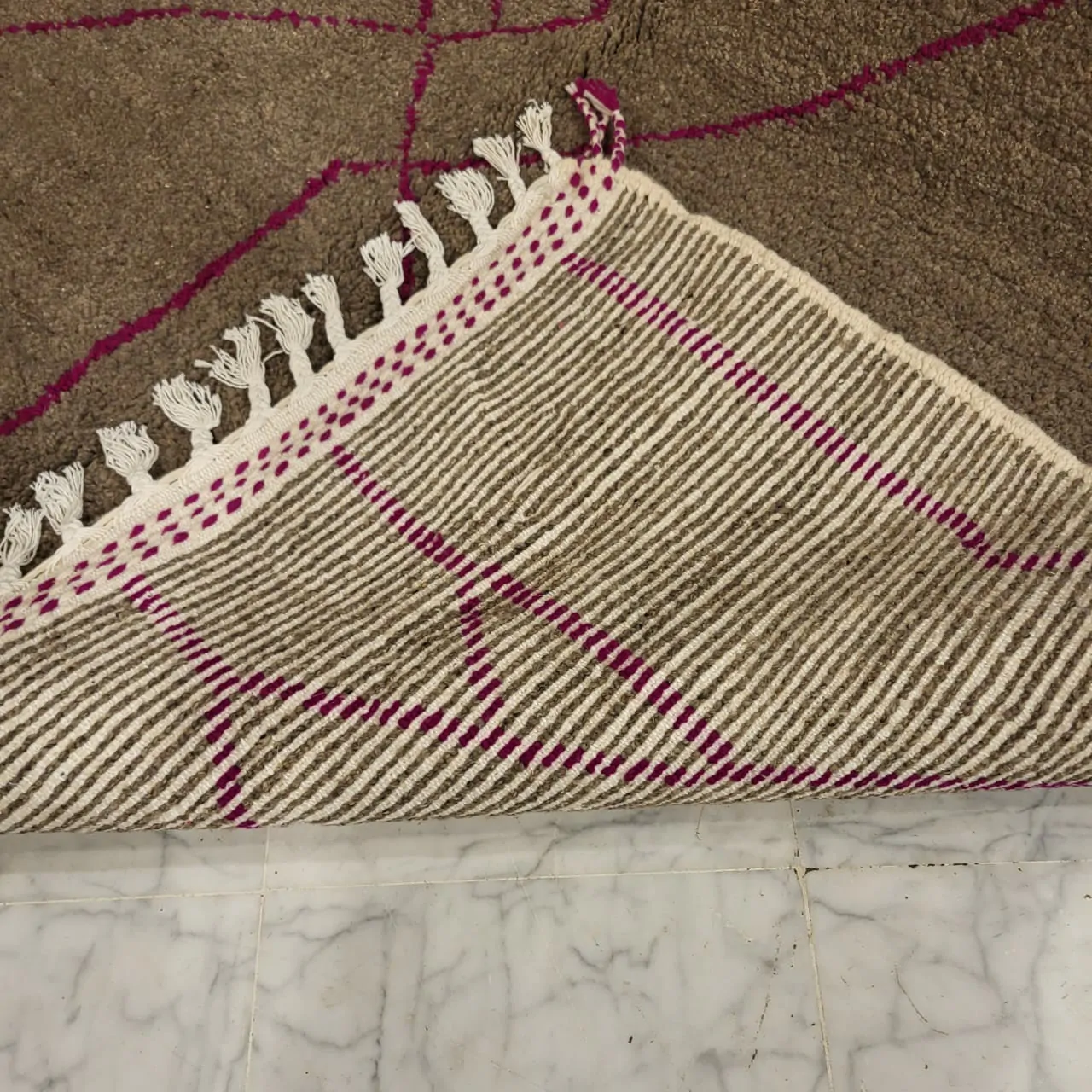 Shag Moroccan Beni Ourain Wool Rug 7'x10' - Image 5