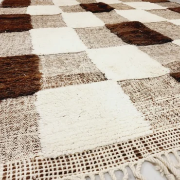 Shag Checkered Moroccan Wool Rug 7’x10′