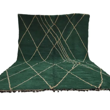 Shag Moroccan Beni Ourain Rug Green 10’x14′