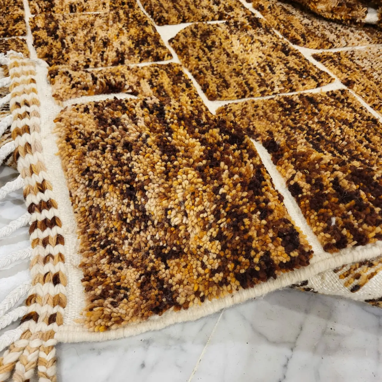 Shag Moroccan Beni Ourain Wool Rug Brown 7'x10' - Image 4