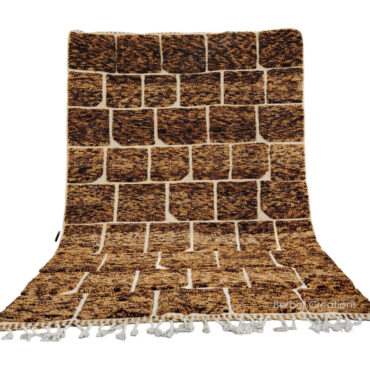 Shag Moroccan Beni Ourain Wool Rug Brown 7’x10′