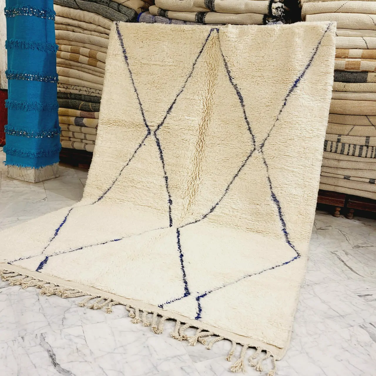 Shag Moroccan Beni Ourain Berber Rug  7’x10′