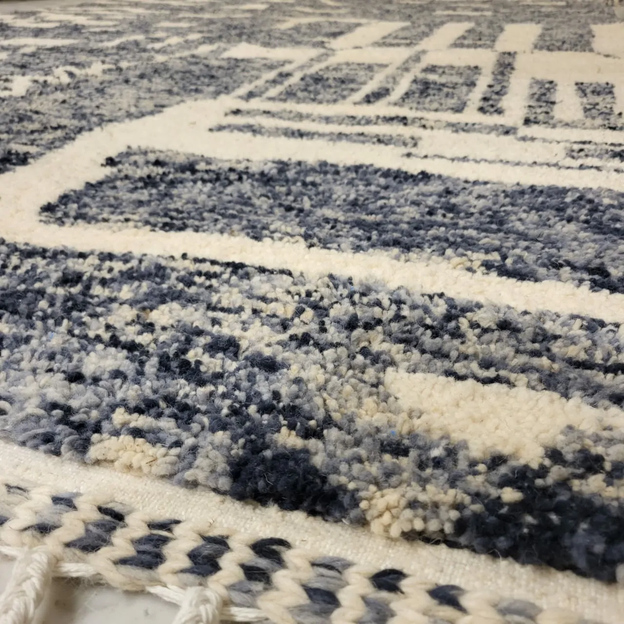 Shag Moroccan Beni Ourain Wool Rug Gray 7'x10' - Image 12