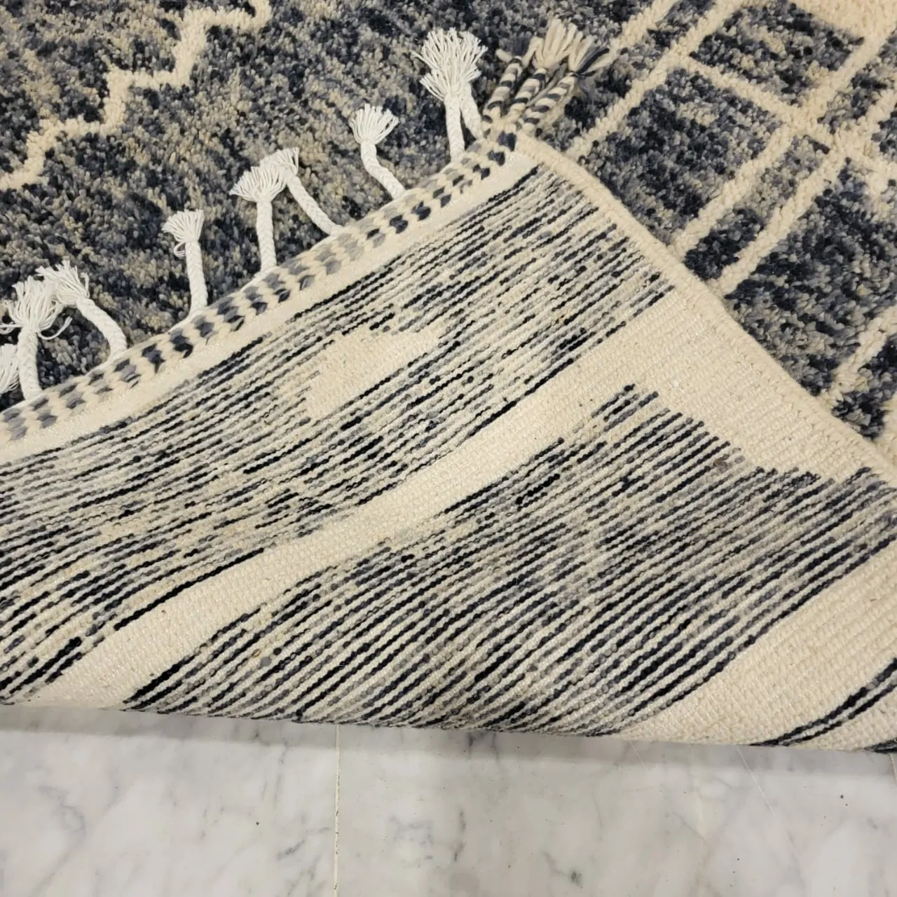 Shag Moroccan Beni Ourain Wool Rug Gray 7'x10' - Image 10