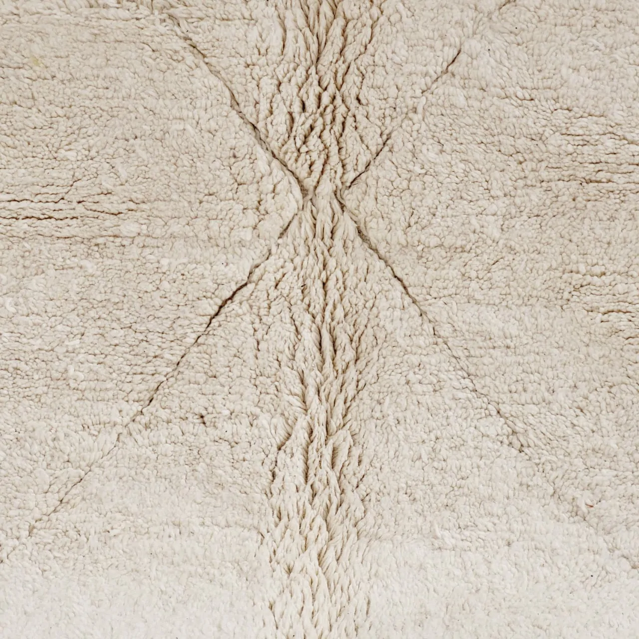 shag moroccan beni ourain wool rug white details 9