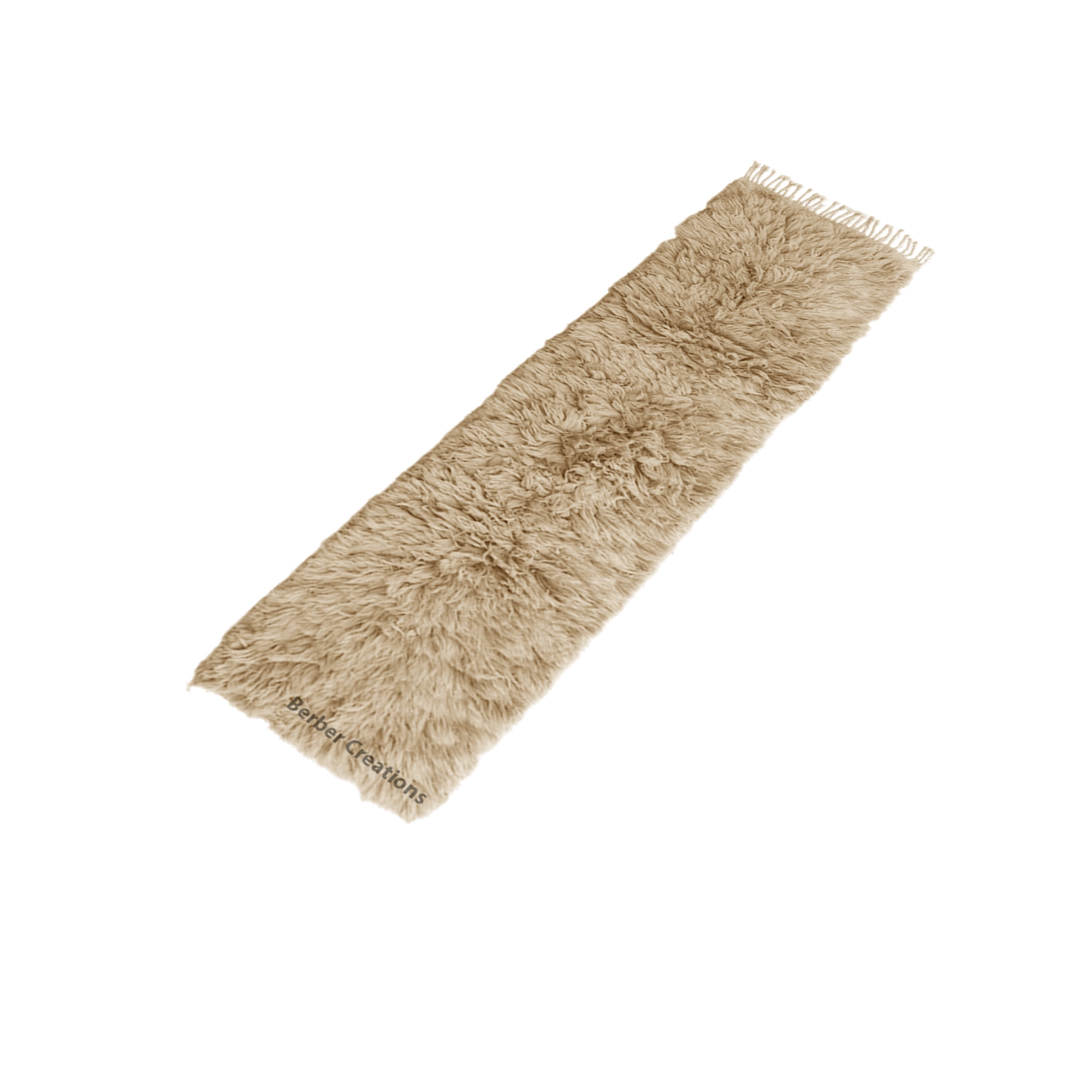 Shag Moroccan Runner Wool Rug Neutral RR0008