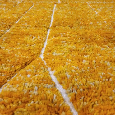 Shag Moroccan Beni Ourain Berber Rug Yellow 5’x8′