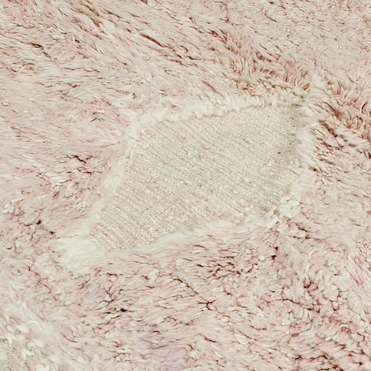 Shag Moroccan Beni Ourain Wool Rug Pink 10’x13′