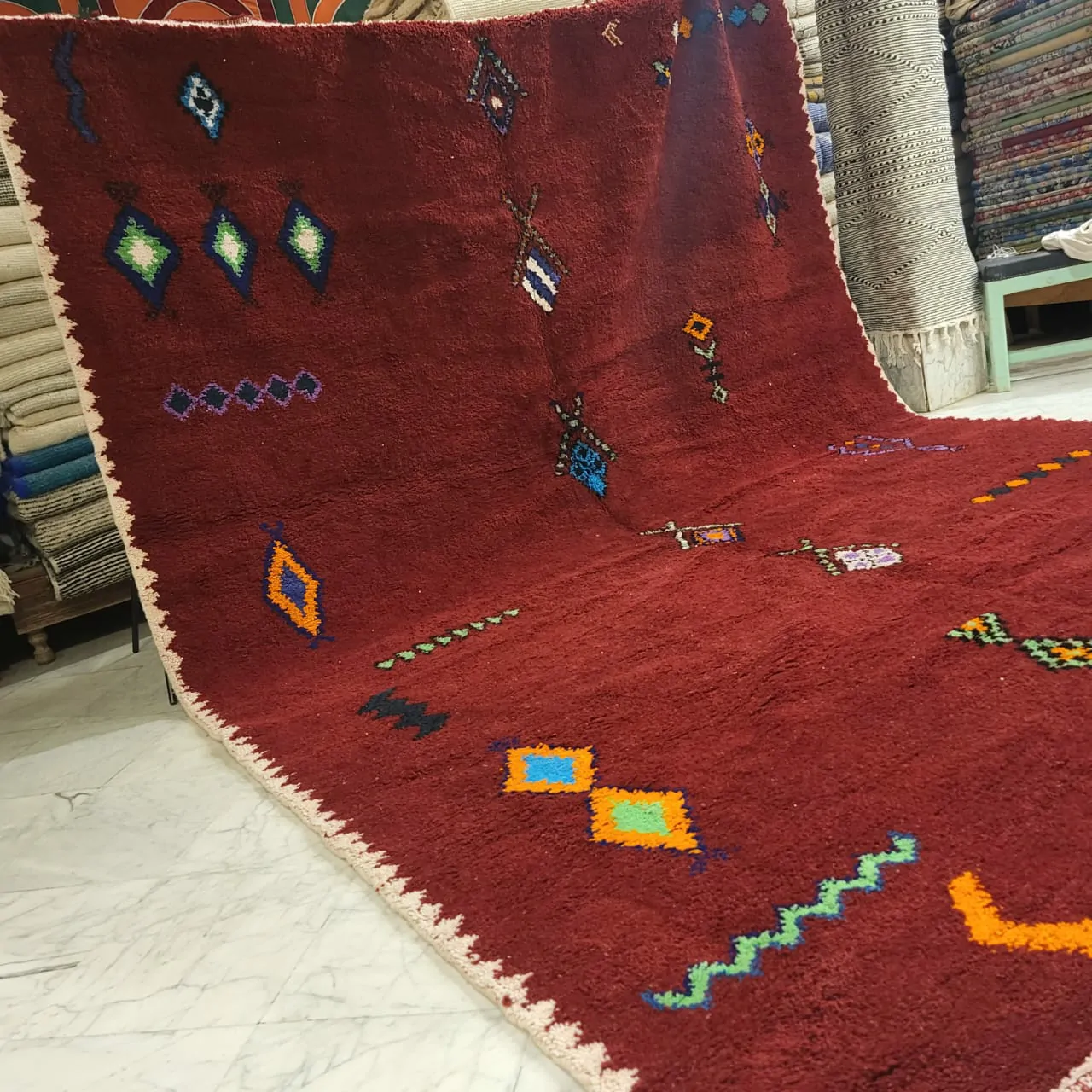 Shag Moroccan Tribal Berber Wool Rug 10'x14' - Image 8