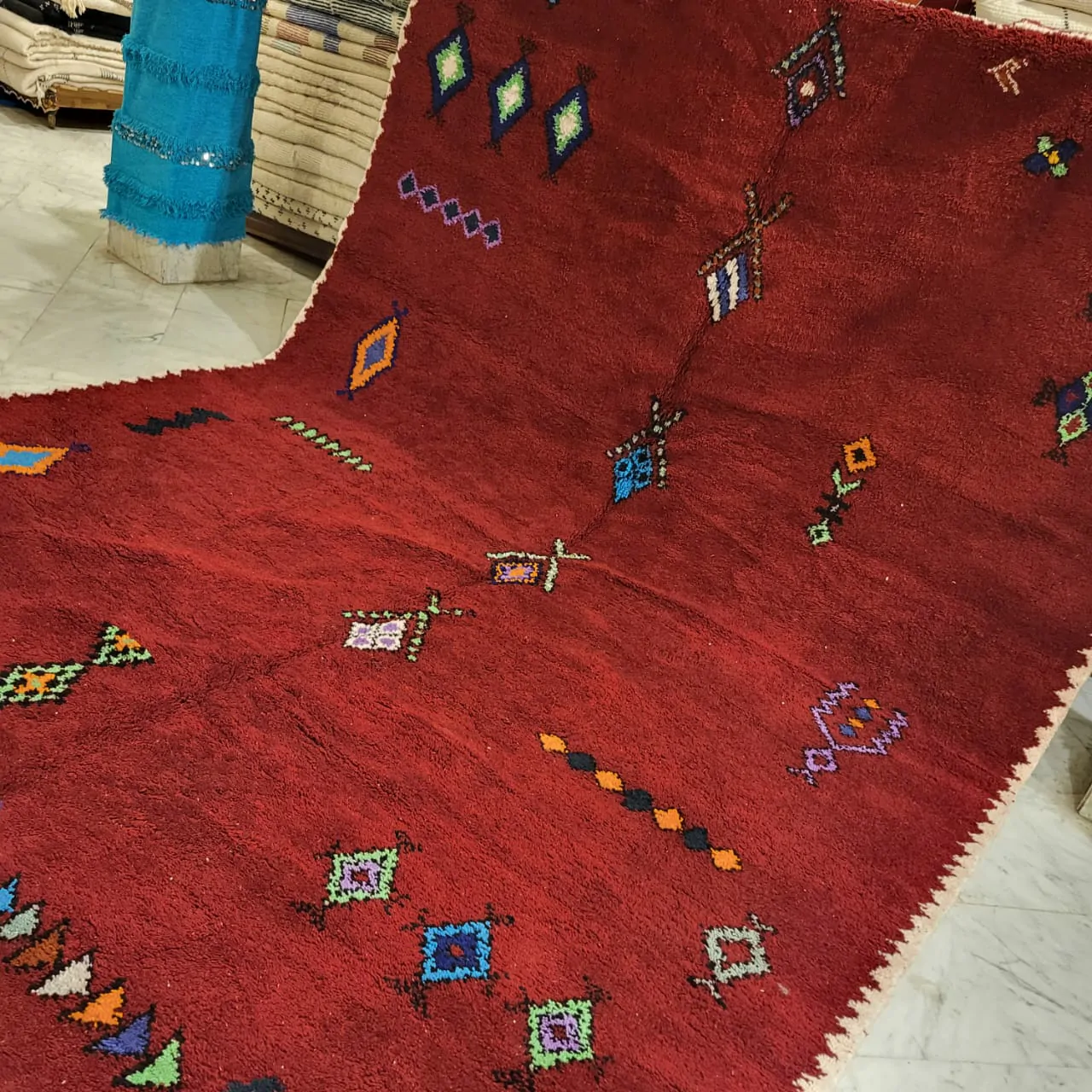 Shag Moroccan Tribal Berber Wool Rug 10'x14' - Image 3