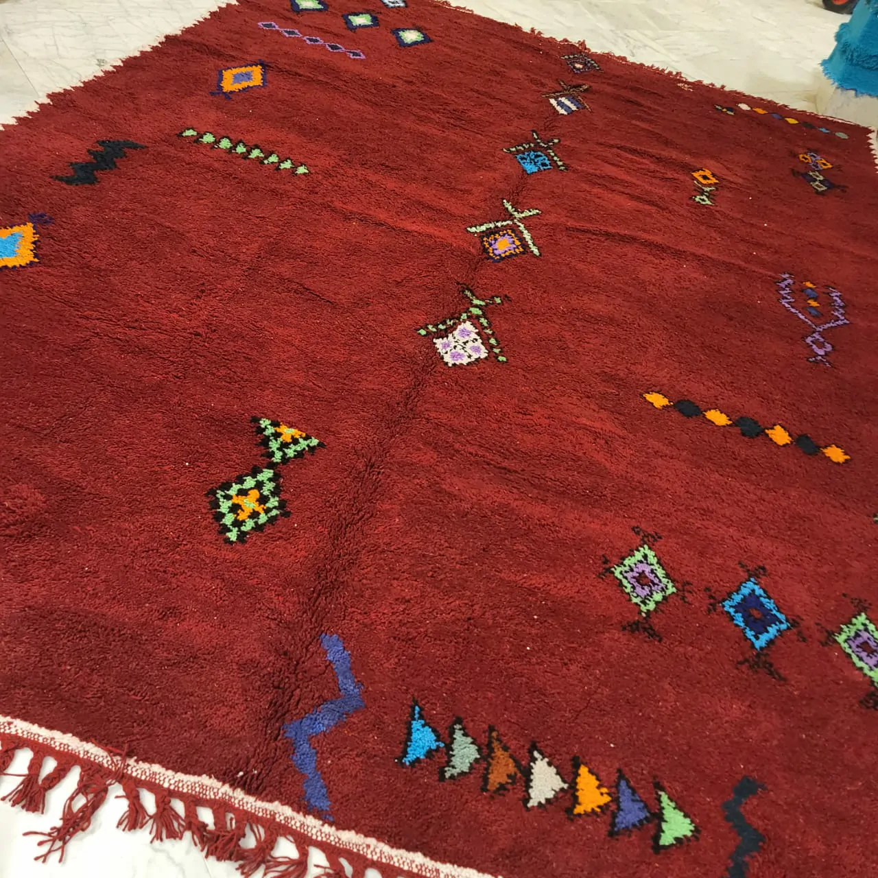 Shag Moroccan Tribal Berber Wool Rug 10'x14' - Image 7