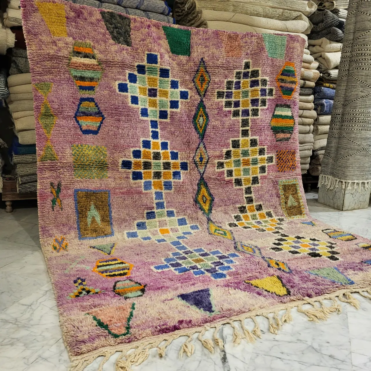 Vintage Moroccan Boujaad Berber  Rug 8’x10′