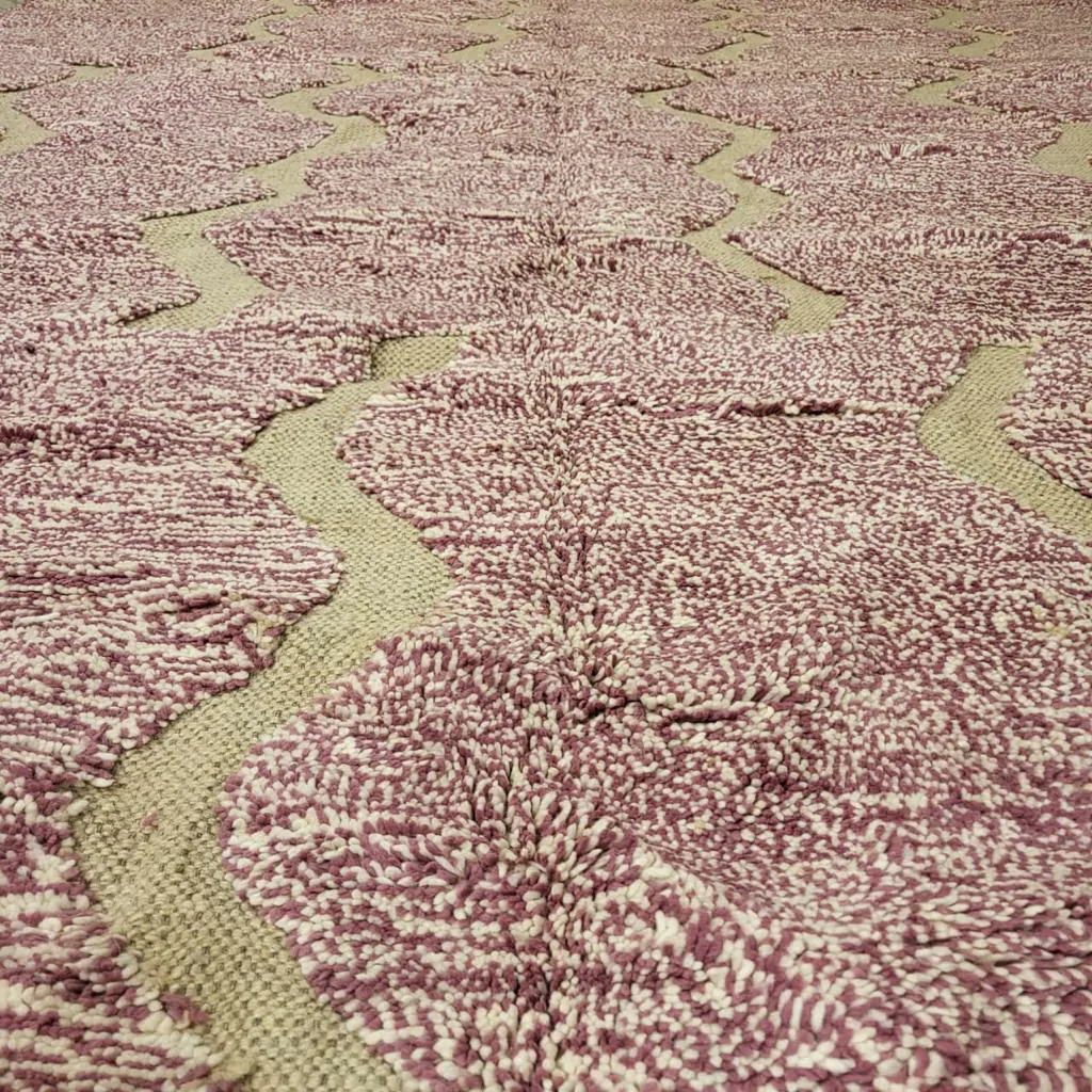 Shag Moroccan Beni Ourain Berber Rug Pink 10’x13′