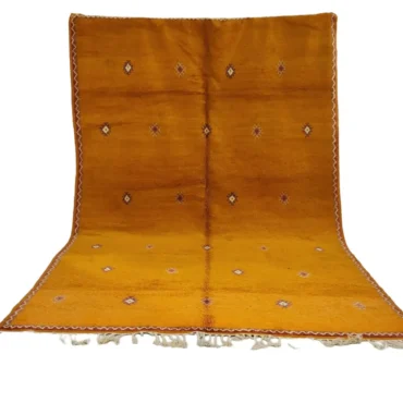 Yellow Shag Beni Ourain Moroccan Rug 7’x11′