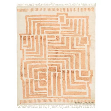 Moroccan Wool Rug Peach
