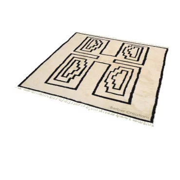 Moroccan Beni Rug Black and White – AYUR