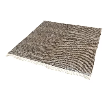 Striped Moroccan Wool Rug Black and White