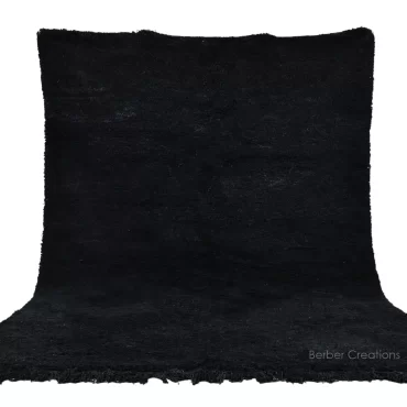 Solid Beni Ourain Rug Black