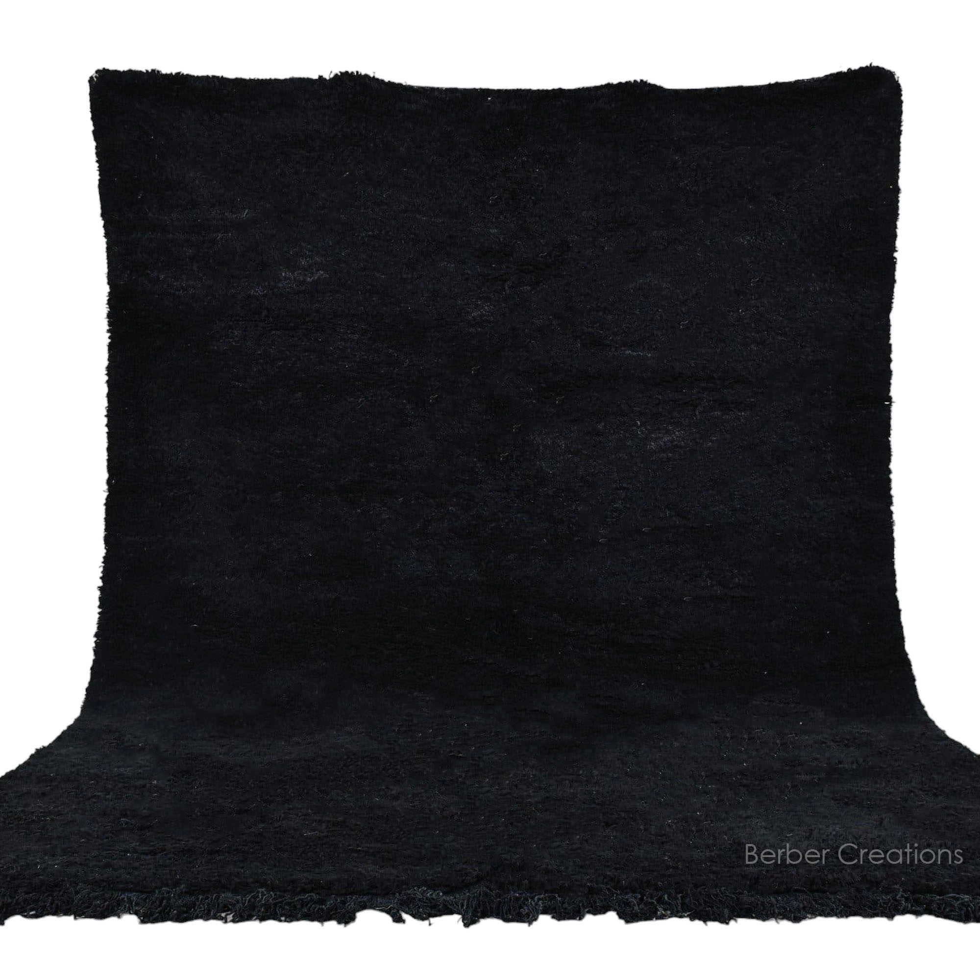 solid beni ourain rug black