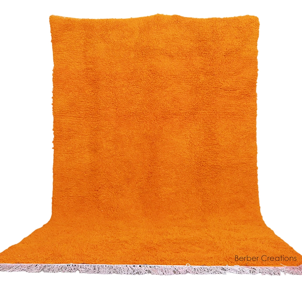 Solid beni ourain rug orange - berber creations