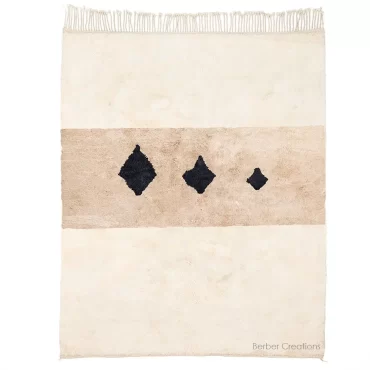 Beni Wool Rug Beige and White – AGZOUM