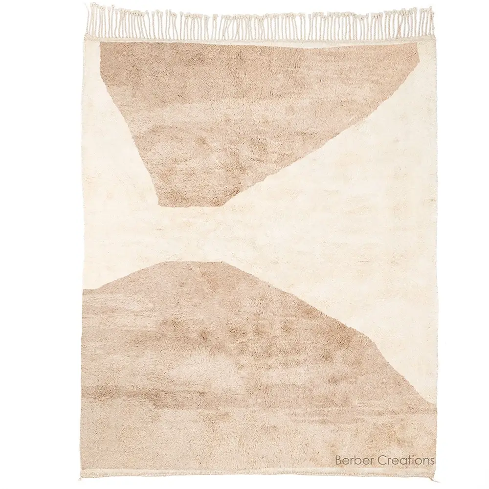 beni wool rug beige and white Tirra