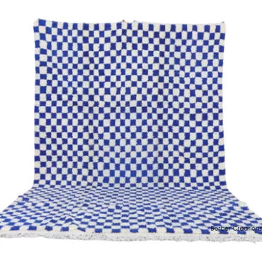 Checkered Blue Moroccan Rug