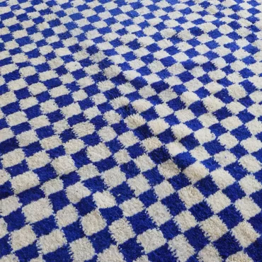 Checkered Blue Moroccan Rug