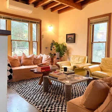 Moroccan Checkered Rug Black and Off White