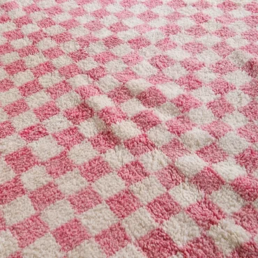 Checkered Pink Moroccan Rug