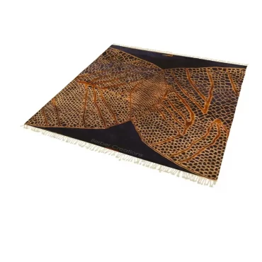 Handwoven Abstract Moroccan Beni Rug Black and Orange – TIFINAGH