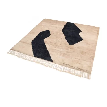 Handwoven Beni Rug Black and Beige – AGHRAV