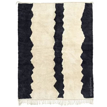 Handwoven Berber Beni Rug Black and White – TAGNIT