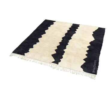 Handwoven Berber Beni Rug Black and White – TAGNIT