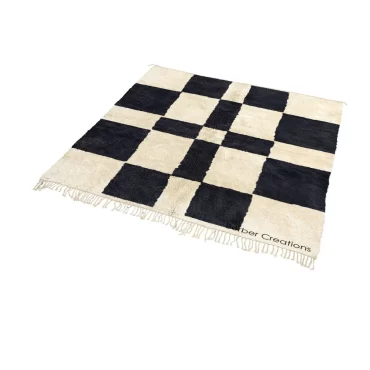 Beni Wool Rug Black and White – TAZIZA
