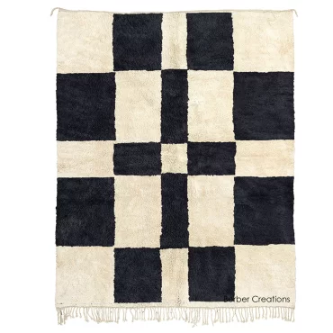 Beni Wool Rug Black and White – TAZIZA