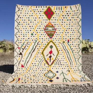 Moroccan Azilal Wool Rug Boho Style – TISURAY