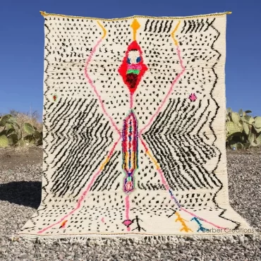 Moroccan Azilal Wool Rug Boho Style TIWIZI