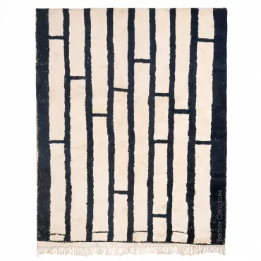 Shag Moroccan Beni Rug Black and White – TIFRAWIN