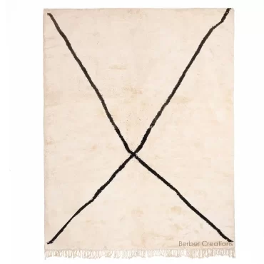 Moroccan Beni Wool Rug Black and White – AGHRAW