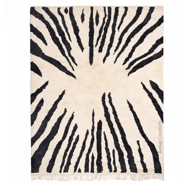 Moroccan Beni Wool Rug Black and White – RADIA