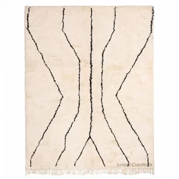 Moroccan Beni Wool Rug Black and White – TAMAQQUFT
