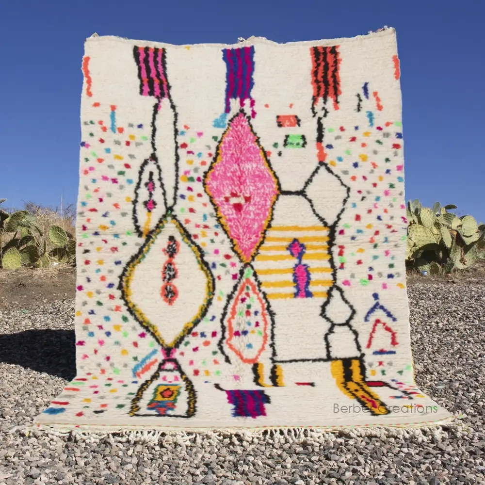 moroccan berber azilal wool rug pink