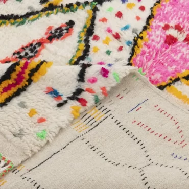 Handmade Moroccan Azilal Wool Rug Pink – GHOUFRANE