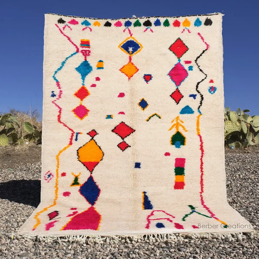 moroccan boho azilal wool rug - berber creations